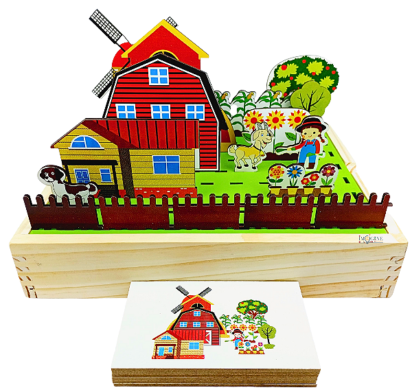 Jogo Tabuleiro Infantil Educativo Imagem Em Plano Fazendinha