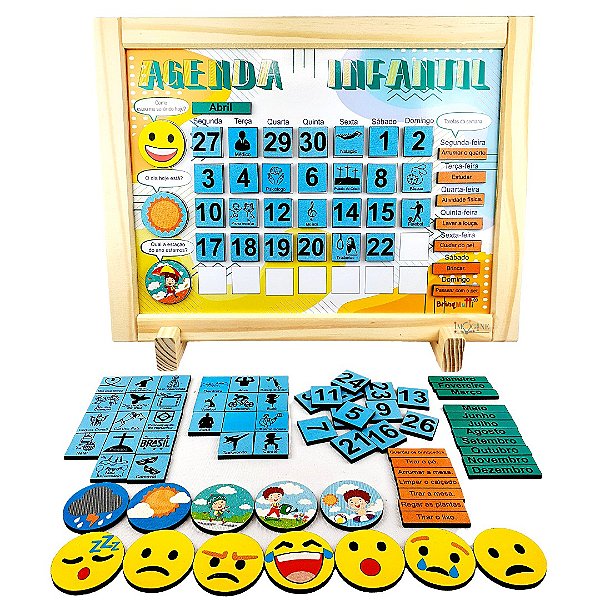 Quadro Rotina Infantil Diária Magnética Calendário Educativo