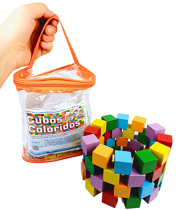 Brinquedo Educativo Cubos Coloridos Didático Encaixe Formas
