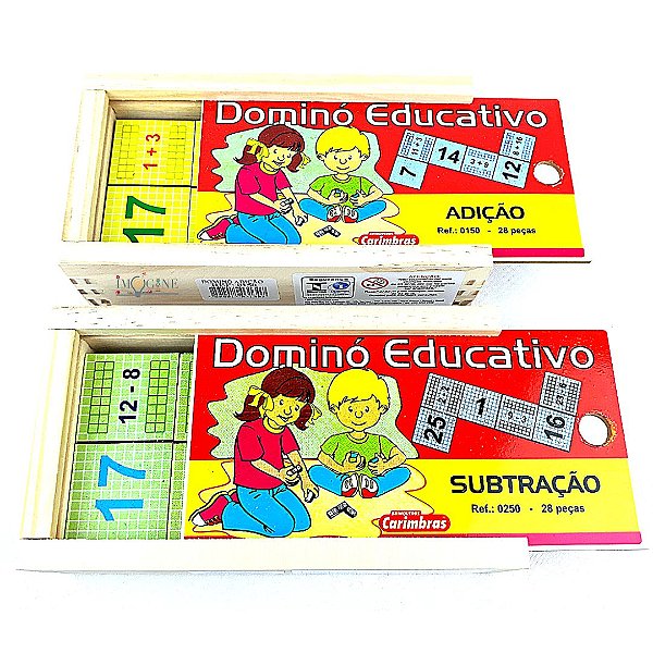 Brinquedo Educativo Jogo Domino Infantil Adição e Subtração