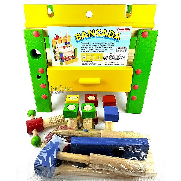 Brinquedo Educativo Madeira Bancada De Ferramentas Infantil