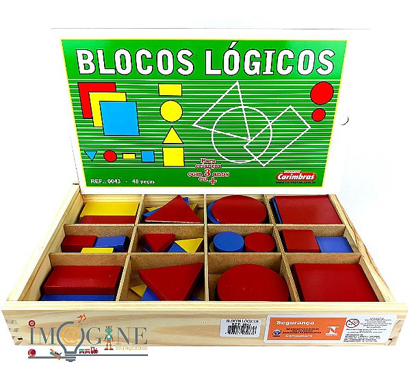 Brinquedo Educativo Madeira Blocos Lógicos Pedagógico