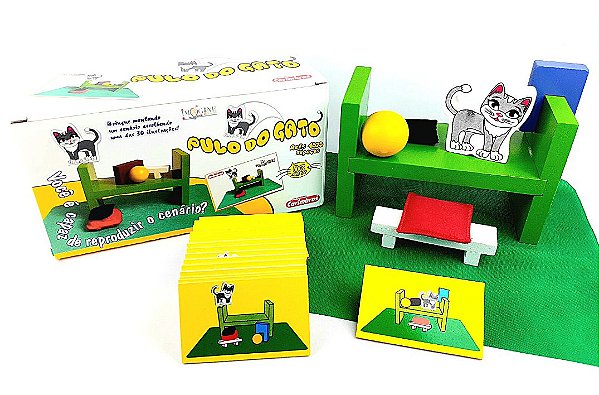 Brinquedo Educativo Madeira Cenário Pulo Do Gato Pedagógico