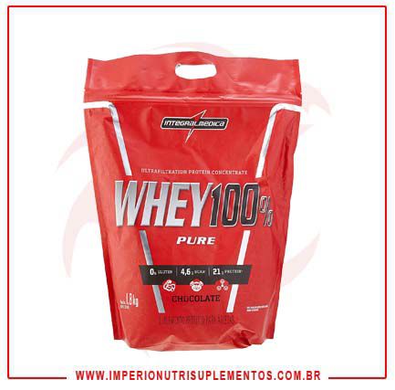 Whey 100% Pure 907g Integralmedica - INTEGRALMÉDICA -MORANGO