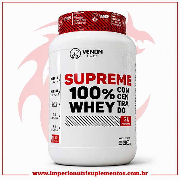 Whey Protein Supreme 100% Concentrado Venom Labs 900g - 25 Doses