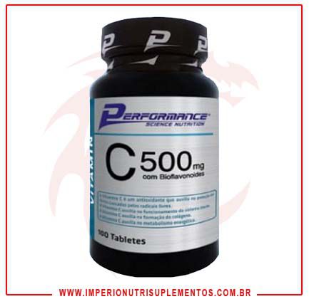Vitamina C 500 Mg com Rutina 0,6 Mg Performance Nutrition 100 Tabletes