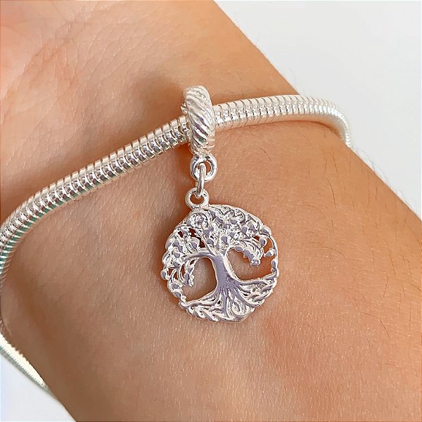 Berloque árvore da vida banhado a prata