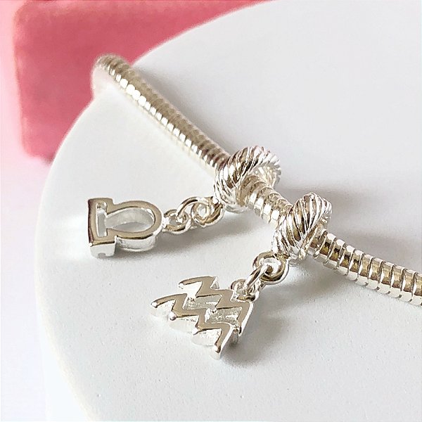 Berloque pingente signos banhado a prata