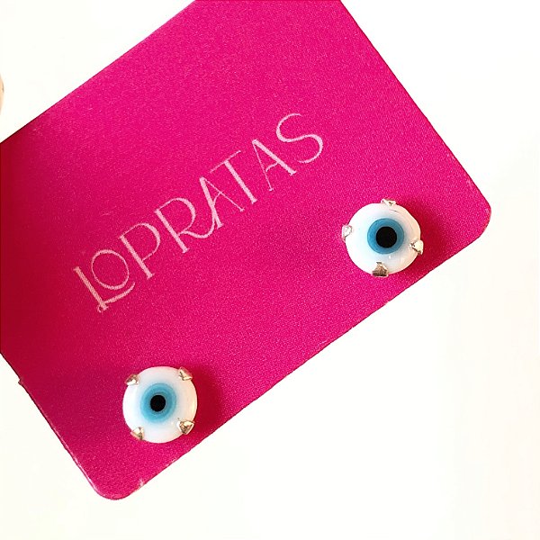 Brinco olho grego em prata 925