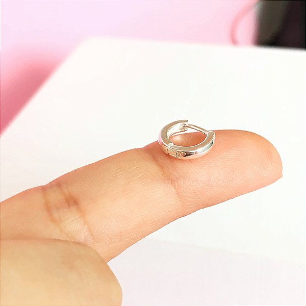 Piercing argola click lisa 6mm prata 925