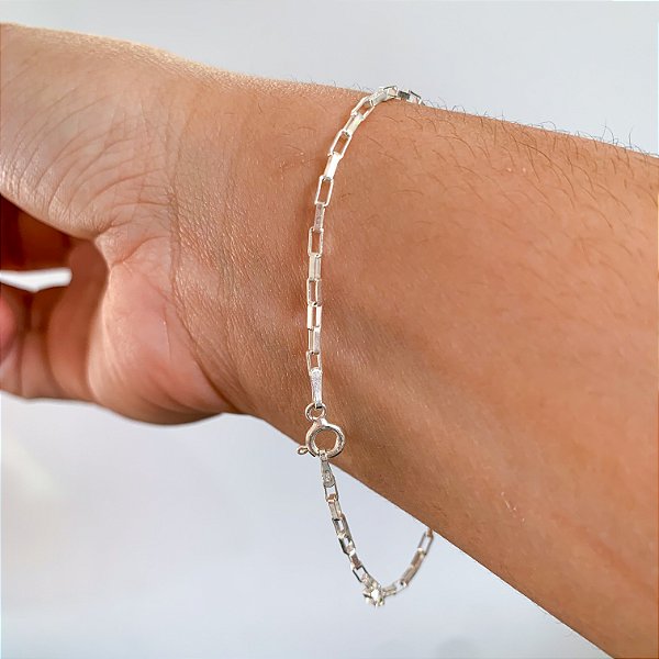 Pulseira corrente 18CM cartier 1,6mm prata 925