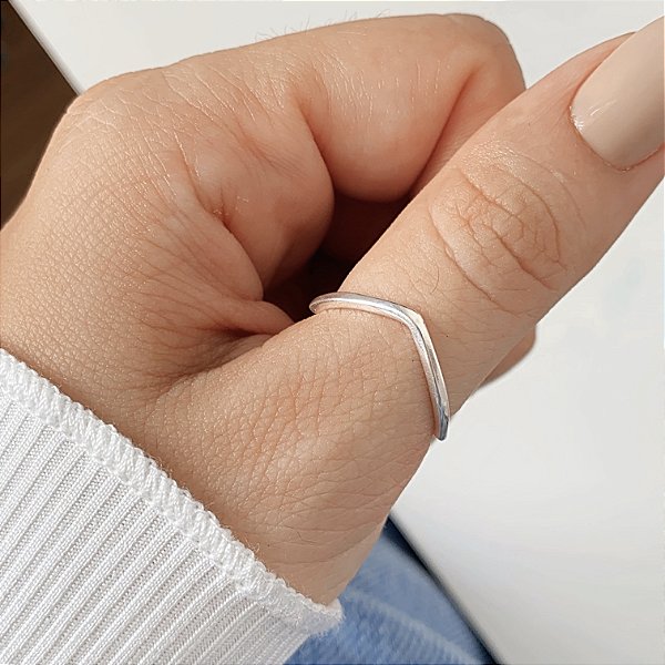 Anel v liso banhado a prata