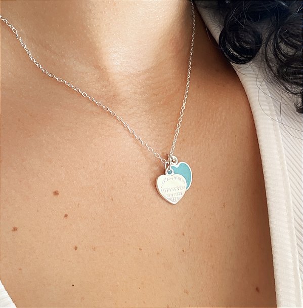 Cordão inspiração Tiffany banhado a prata