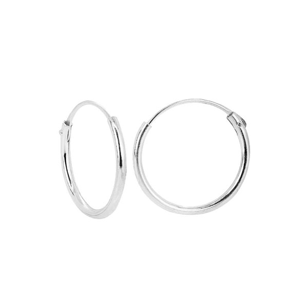 Argola lisa basiquinha 16mm em prata 925
