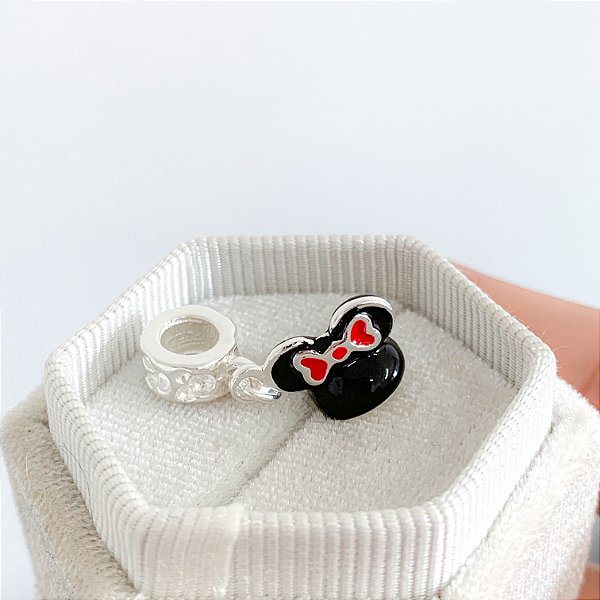 Berloque chapéu minnie banhado a prata