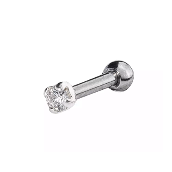 Piercing haste ponto de luz 2mm em prata 925