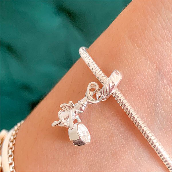 Berloque fada do dente banhado a prata