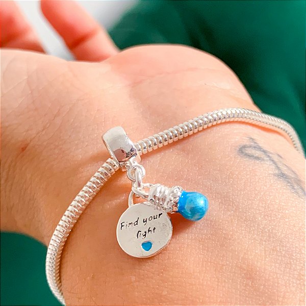 Berloque lâmpada mágica banhado a prata