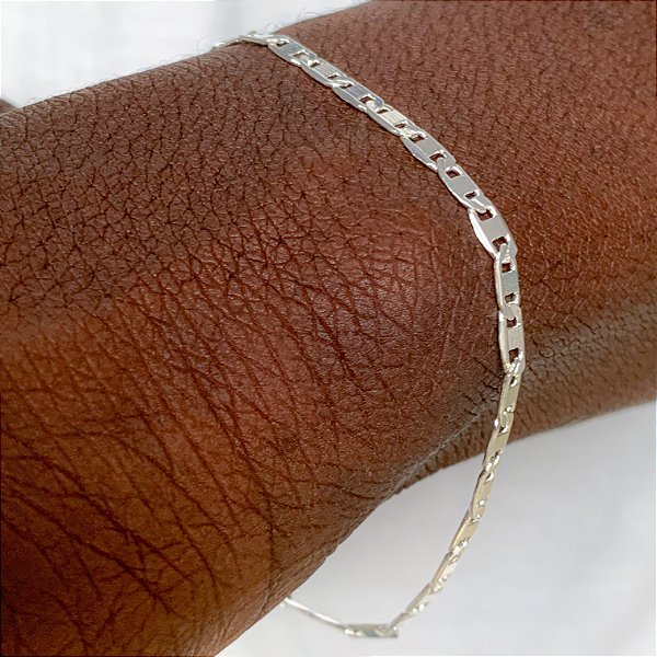 Pulseira masculina Piastrine banhado a prata