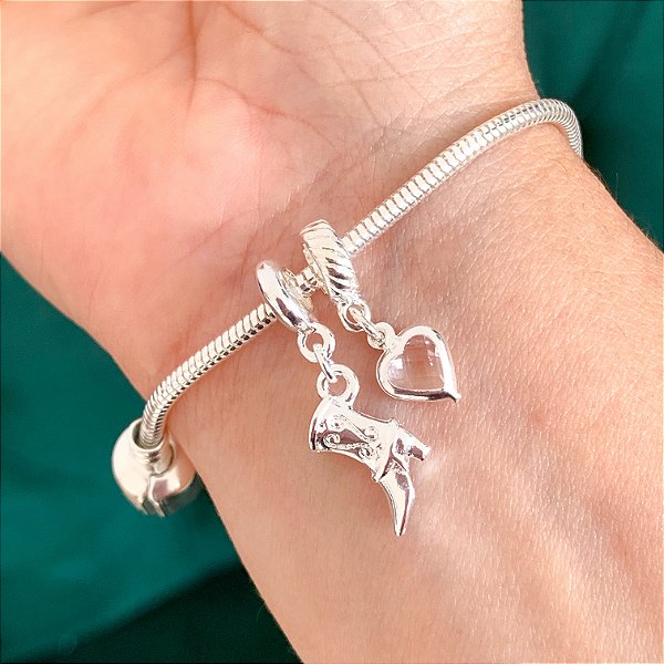 Kit de berloques boiadeira banhado a prata