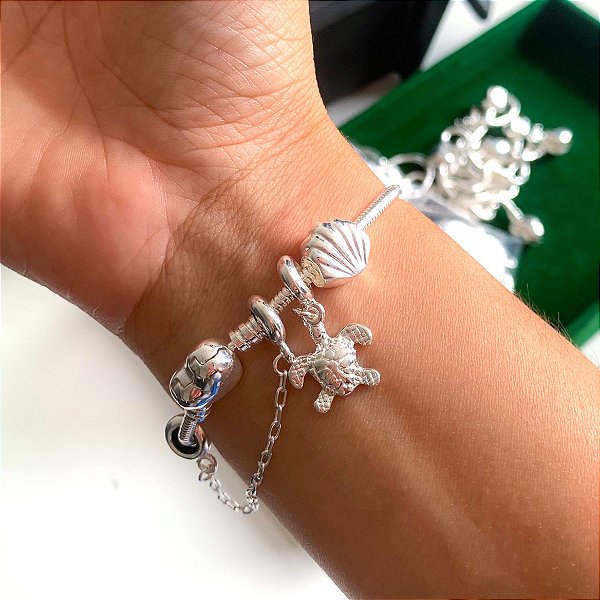 Kit de berloques mar banhado a prata