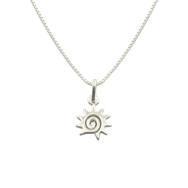 Cordão pingente raio de sol Prata 925