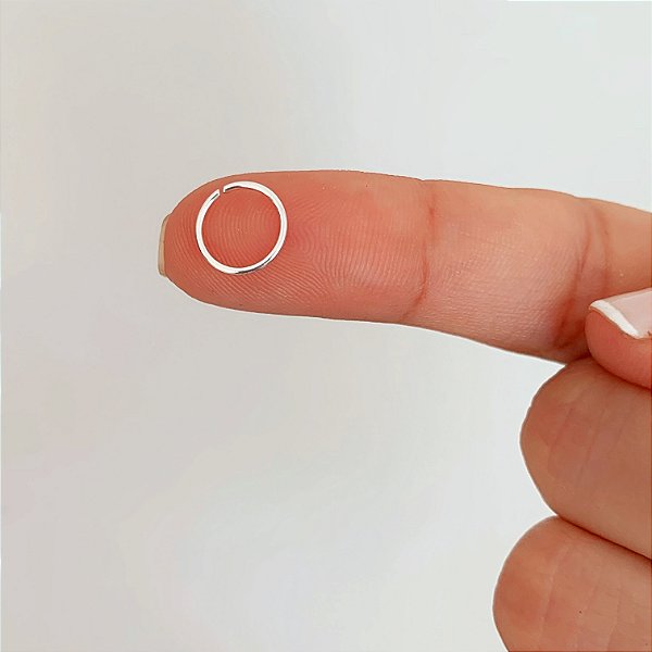 Piercing argola nariz Prata 925 fina lisa 8mm