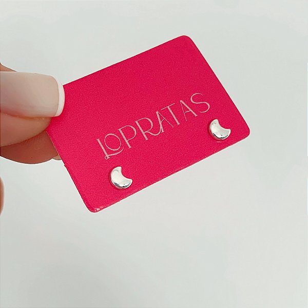 Brinco mini lua Banhado a Prata