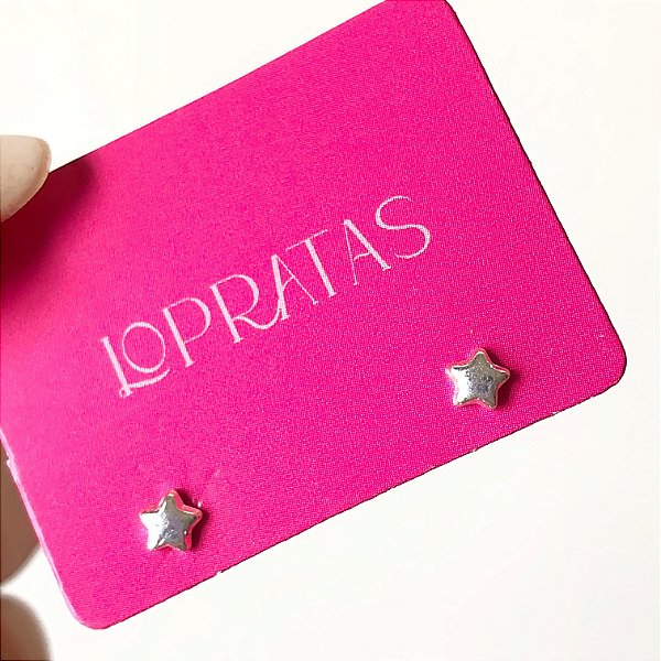 Brinco mini estrela banhado a prata