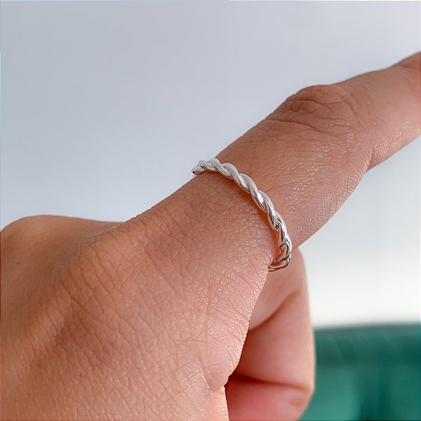 Anel torcidinho banhado a prata