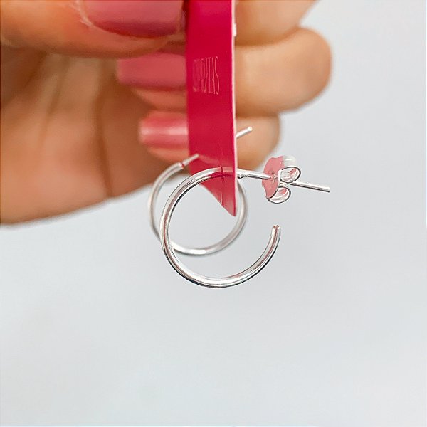 Argola pequena tarracha banhado a prata