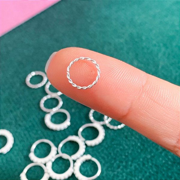 Piercing argola nariz torcida fina P de Prata 925