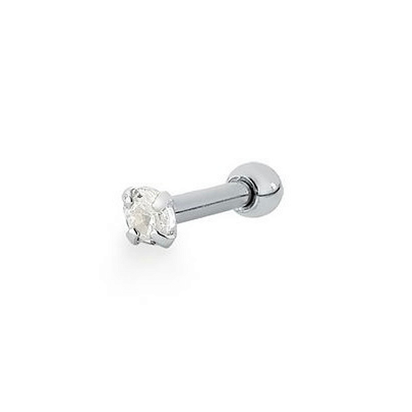 Piercing haste ponto de luz 3mm em prata 925