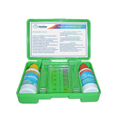Kit Estojo Teste Medir Cloro E Ph