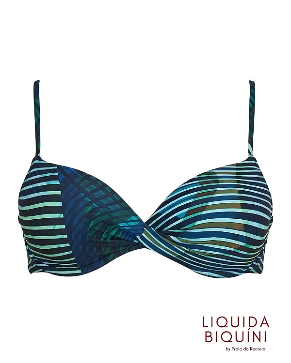Biquíni com Bojo Tomara que Caia Estampa Linear