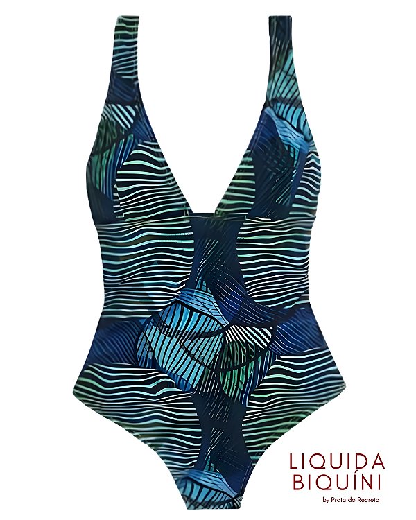 Maiô Frente Única Estampa Linear