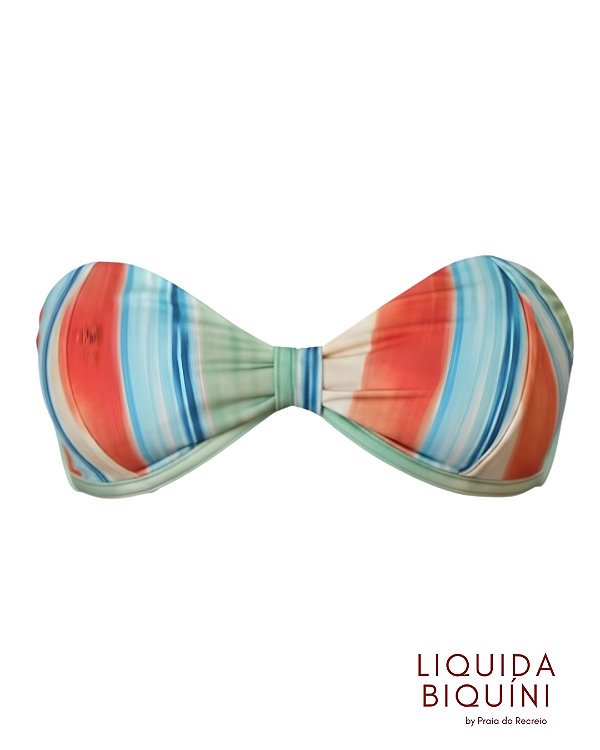 Biquíni Tomara que Caia Estampa Creme Listrado