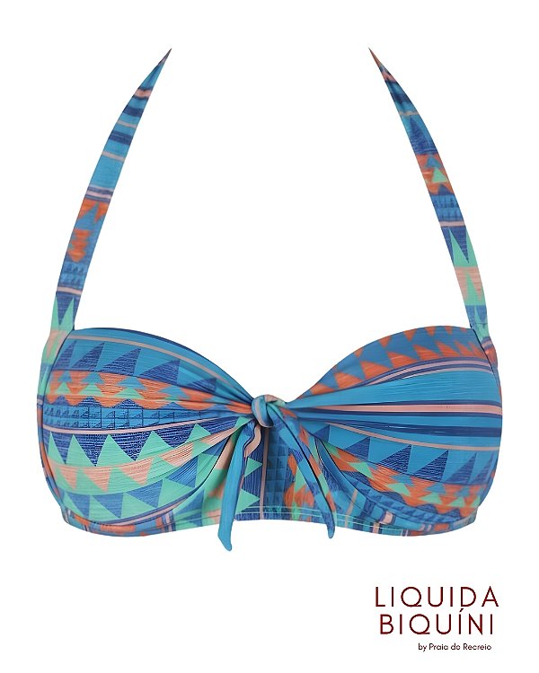 Biquíni Meia Taça Retrô Estampa Geométrica