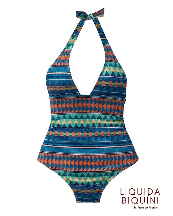 Maiô Frente Única Estampa Geométrica