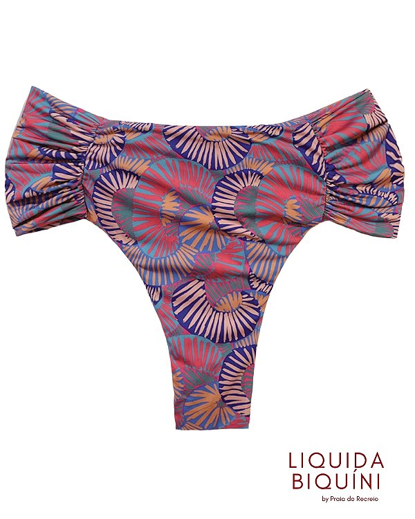 Calcinha Leque Alta Estampado Lilás