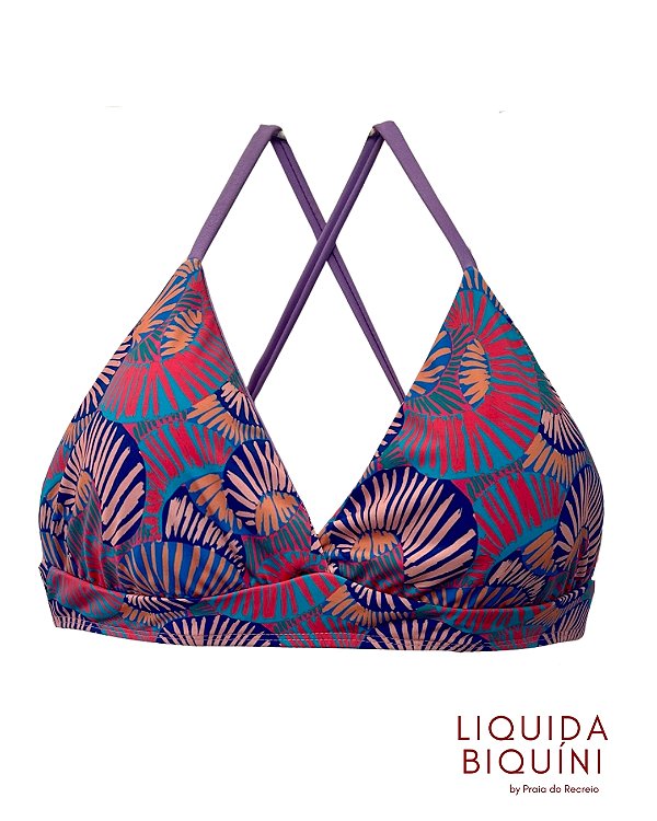 Biquíni Transpassado Cruzado Estampado Lilás