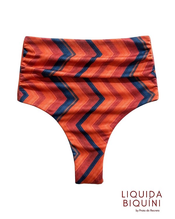 Calcinha Leque Alta Estampa Zig Zag