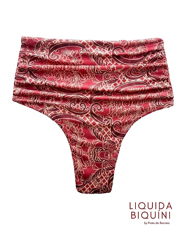 Calcinha Hot Pant Vip Estampa Renda Vinho