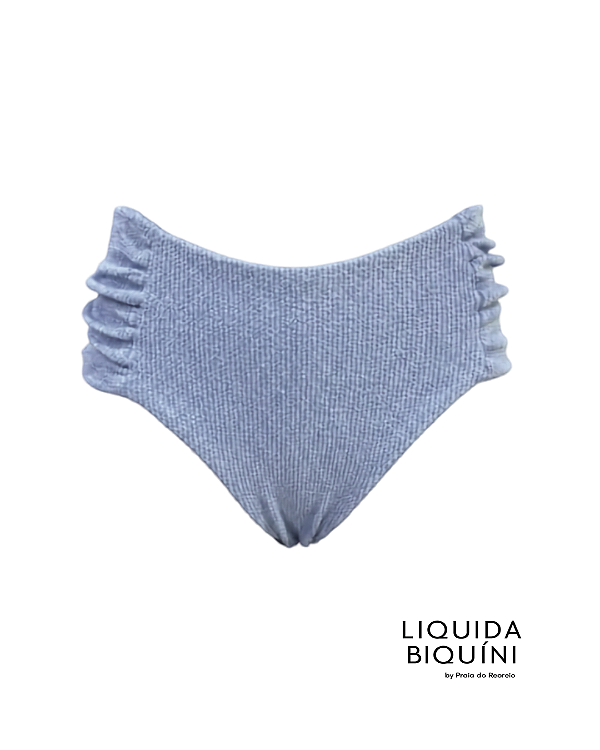 Calça leque alta azul claro