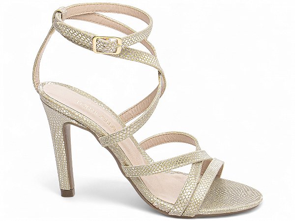 Sandália Croco Metalizado Ouro Light