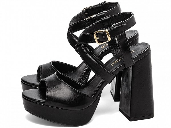 Sandália Meia Pata Feminina em Napa Preto