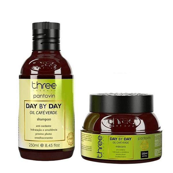 Pantovin Day By Day Café Verde Kit Shampoo e Máscara 250ml