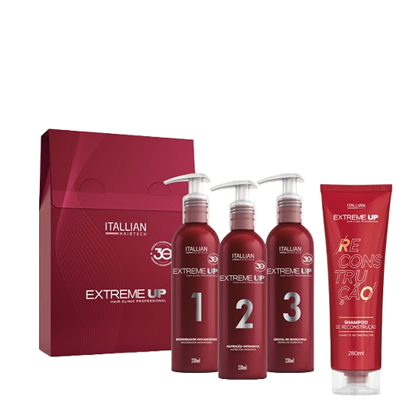 Extreme Up Hair Clinic Kit Recuperação com Shampoo - 4 ítens