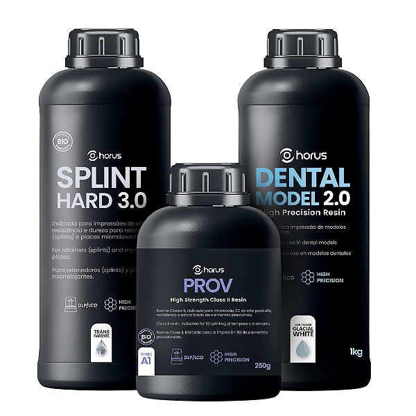 Combo Essencial Horus - Model Glacial White 1Kg+ Splint Hard 3.0 1 Kg + Prov A1 250g
