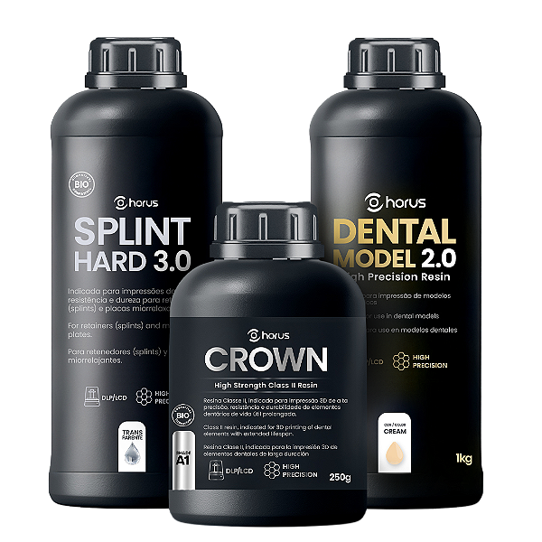 Combo Essencial Plus Horus - Model Cream 2.0 1Kg +Splint Hard 3.0 1Kg + Crown A1 250g